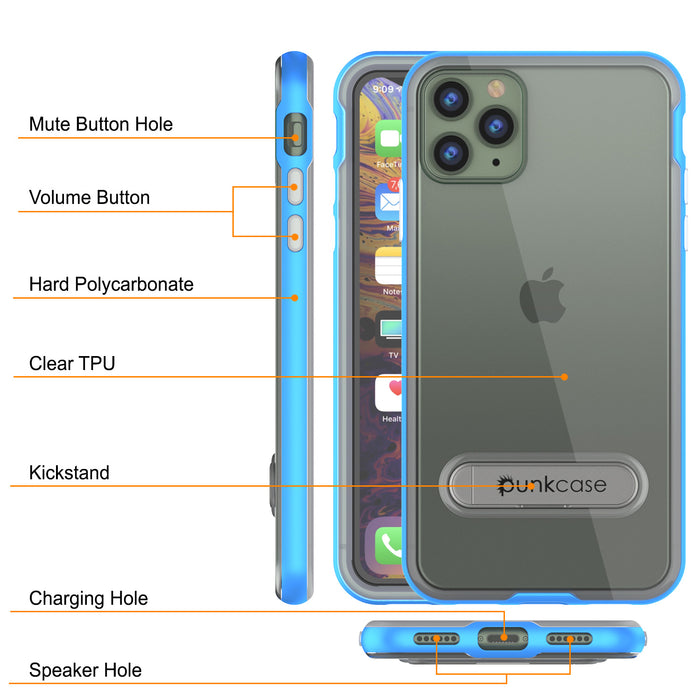 iPhone 11 Pro Case, PUNKcase [LUCID 3.0 Series] [Slim Fit] Armor Cover w/ Integrated Screen Protector [Blue] (Color in image: Gold)