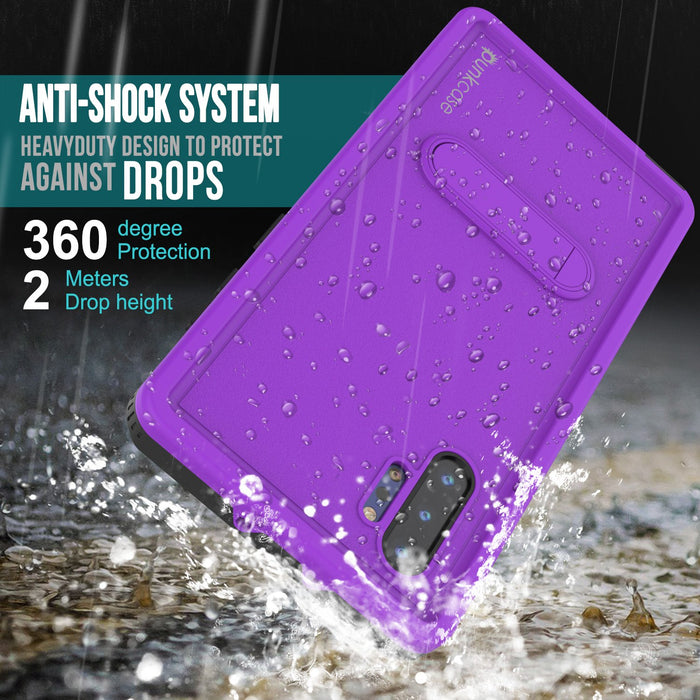 PunkCase Galaxy Note 10+ Plus Waterproof Case, [KickStud Series] Armor Cover [Purple] (Color in image: Light Green)