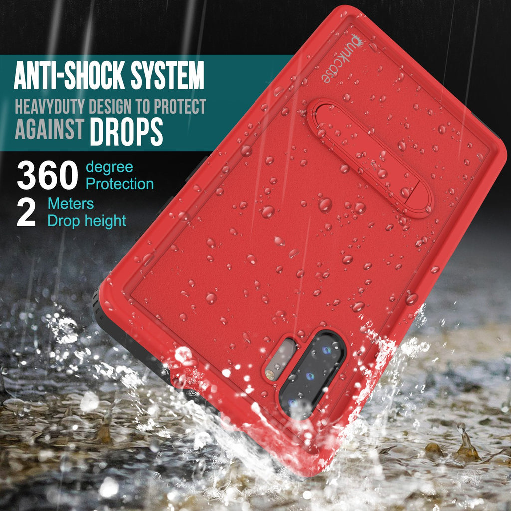 PunkCase Galaxy Note 10 Waterproof Case, [KickStud Series] Armor Cover [Red] (Color in image: Teal)