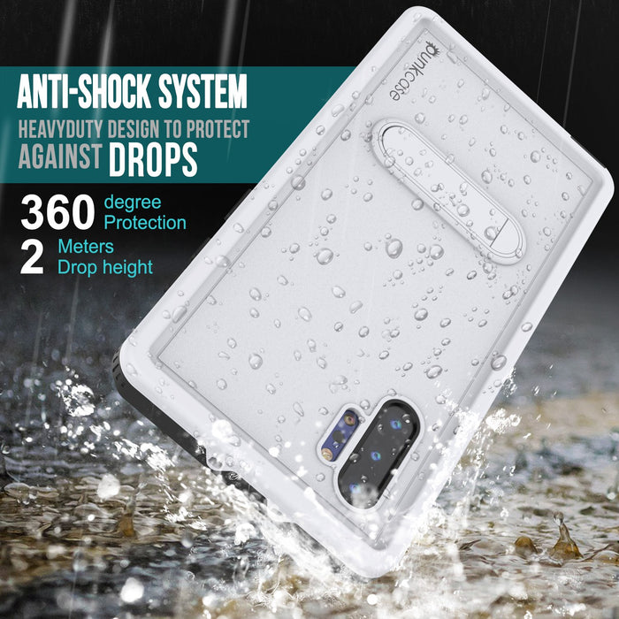 PunkCase Galaxy Note 10+ Plus Waterproof Case, [KickStud Series] Armor Cover [White] (Color in image: Light Blue)