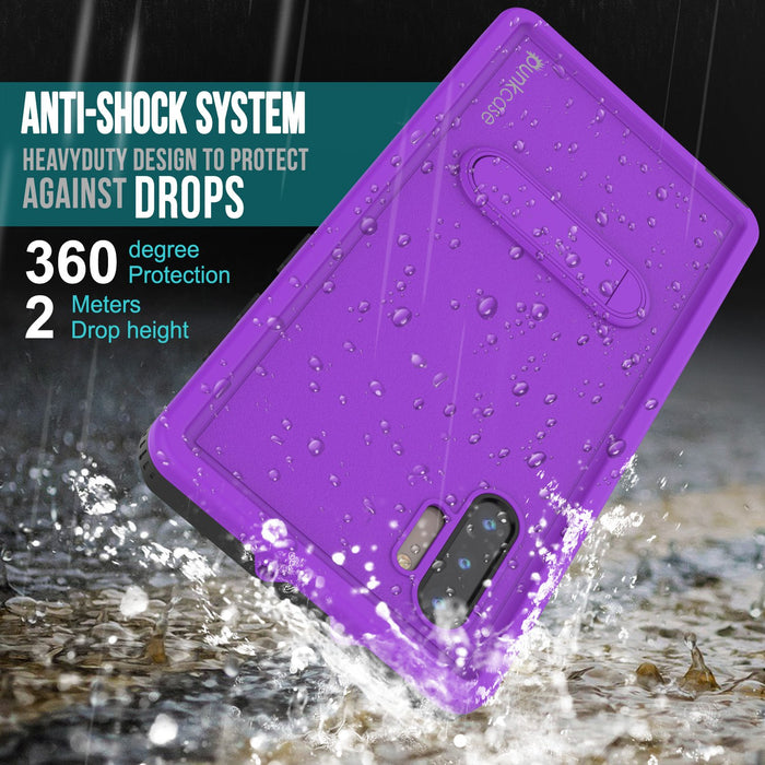 PunkCase Galaxy Note 10 Waterproof Case, [KickStud Series] Armor Cover [Purple] (Color in image: Light Blue)