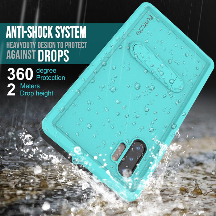 PunkCase Galaxy Note 10 Waterproof Case, [KickStud Series] Armor Cover [Teal] (Color in image: White)