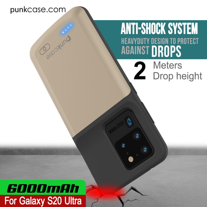 PunkJuice S20 Ultra Battery Case Gold - Fast Charging Power Juice Bank with 6000mAh (Color in image: Red)
