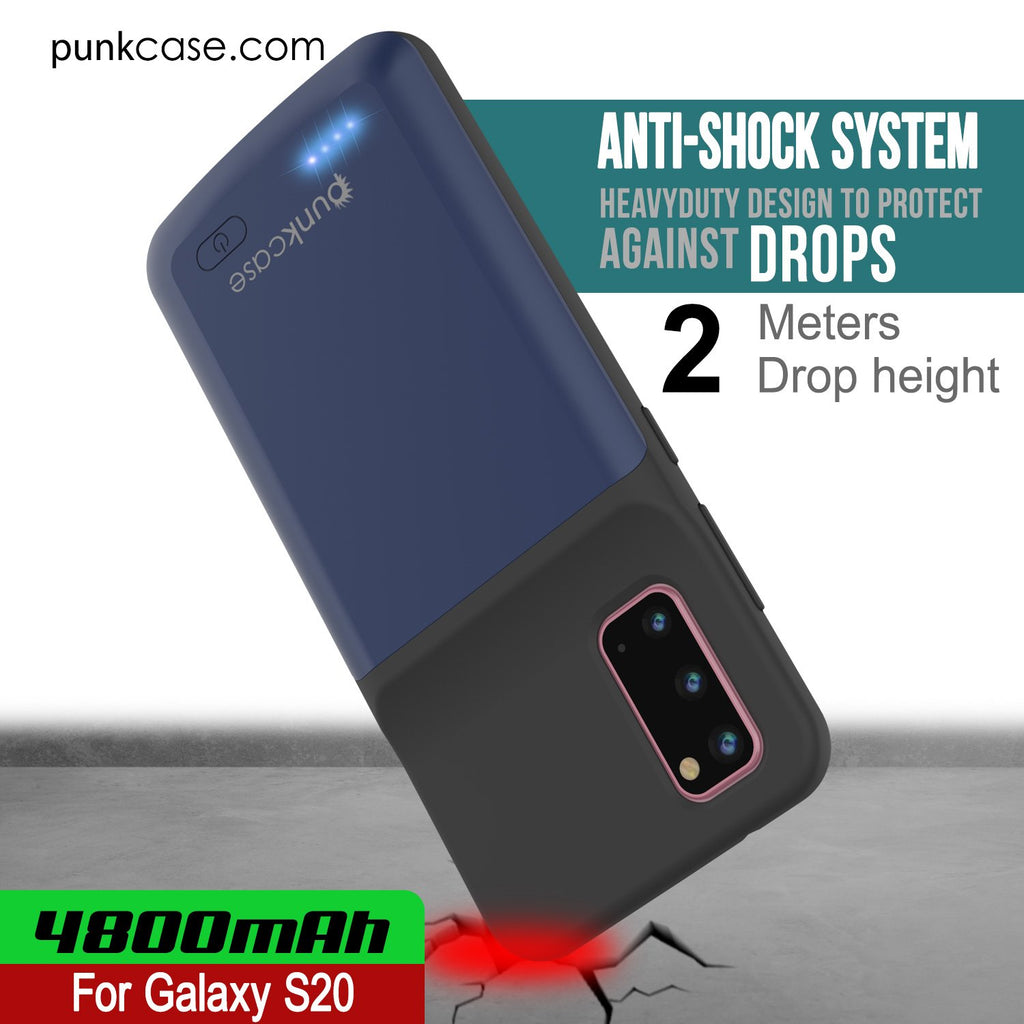 PunkJuice S20 Battery Case All Blue - Fast Charging Power Juice Bank with 4800mAh (Color in image: Red)