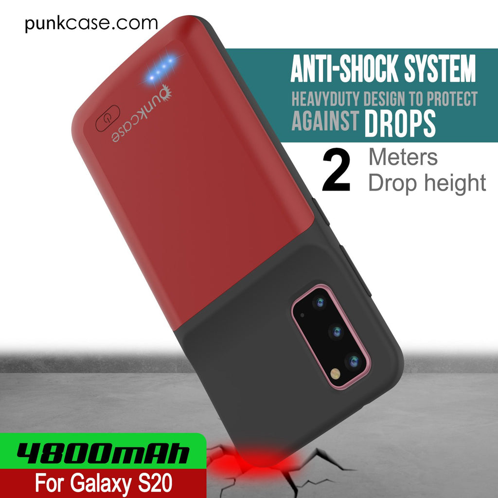 PunkJuice S20 Battery Case Red - Fast Charging Power Juice Bank with 4800mAh (Color in image: Patterned Black)