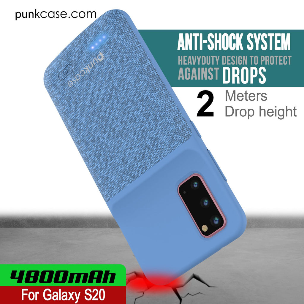 PunkJuice S20 Battery Case Patterned Blue - Fast Charging Power Juice Bank with 4800mAh (Color in image: Red)