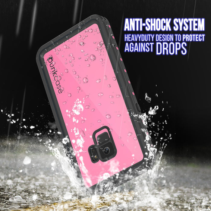 Galaxy S9 Waterproof Case PunkCase StudStar Pink Thin 6.6ft Underwater IP68 Shock/Snow Proof (Color in image: red)