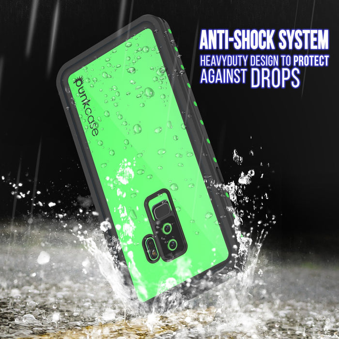 Galaxy S9 Plus Waterproof Case PunkCase StudStar Light Green Thin 6.6ft Underwater IP68 ShockProof (Color in image: red)