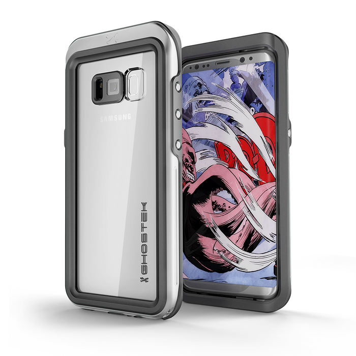 Galaxy S8 Plus Waterproof Case, Ghostek Atomic 3 Series| Underwater | Shockproof | Dirt-proof | Snow-proof | Aluminum Frame | Ultra Fit | (Silver) (Color in image: Silver)
