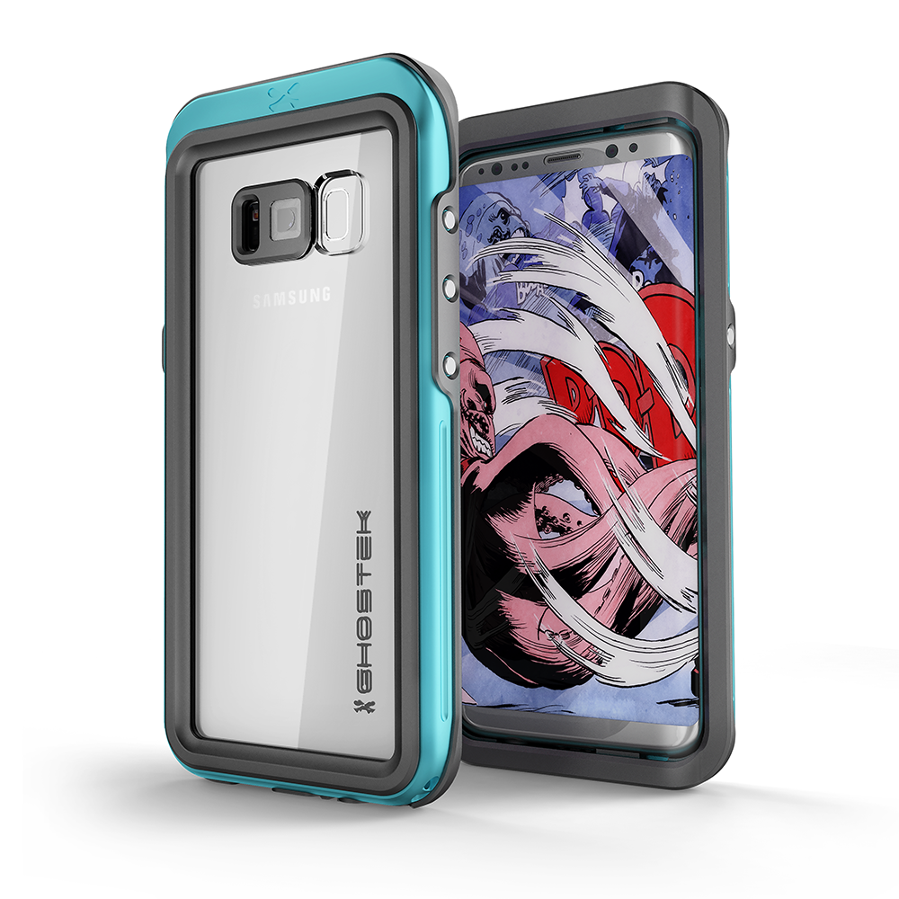 Galaxy S8 Waterproof Case, Ghostek Atomic 3 Series| Underwater | Shockproof | Dirt-proof | Snow-proof | Aluminum Frame | Ultra Fit | Swimming | (Teal) (Color in image: Silver)