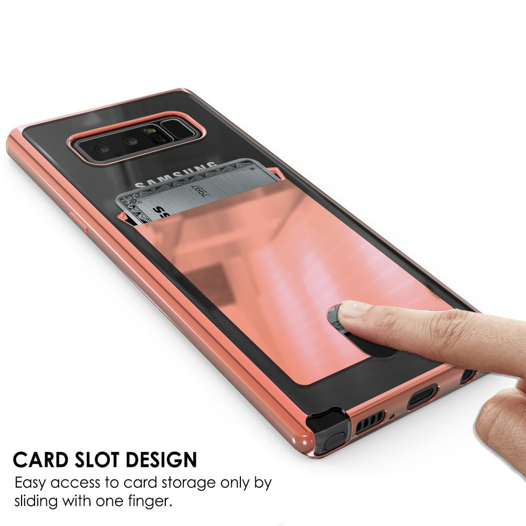 Galaxy Note 8 Case, PUNKCASE® LUCID Rose Gold Series | Card Slot | SHIELD Screen Protector (Color in image: Silver)
