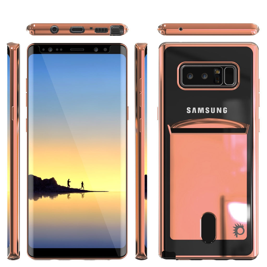 Galaxy Note 8 Case, PUNKCASE® LUCID Rose Gold Series | Card Slot | SHIELD Screen Protector 