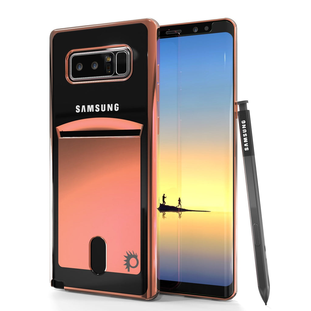 Galaxy Note 8 Case, PUNKCASE® LUCID Rose Gold Series | Card Slot | SHIELD Screen Protector (Color in image: Rose)