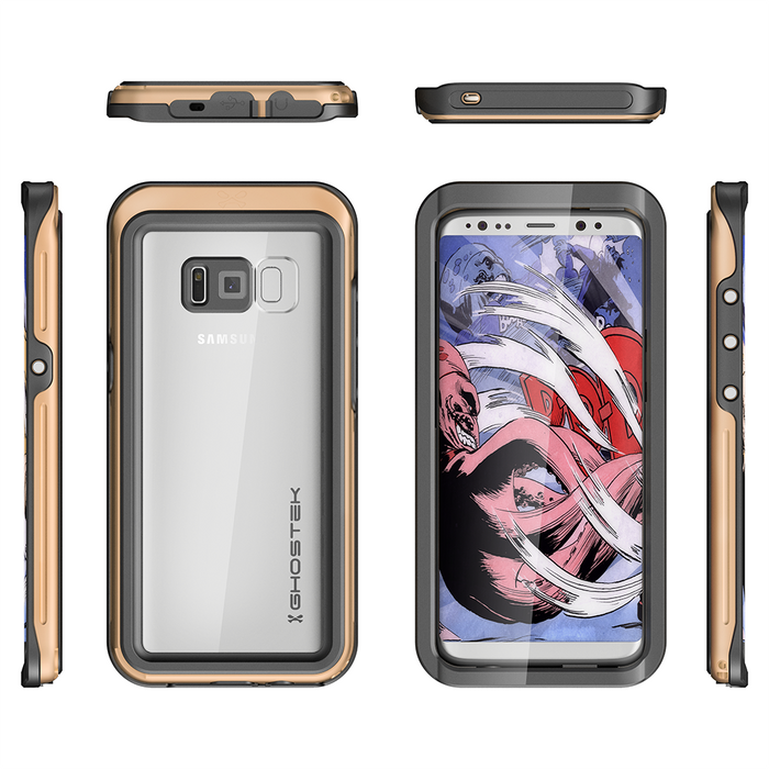 Galaxy S8 Waterproof Case, Ghostek Atomic 3 Series for Galaxy S8| Underwater | Shockproof | Dirt-proof | Snow-proof | Aluminum Frame (Color in image: Red)