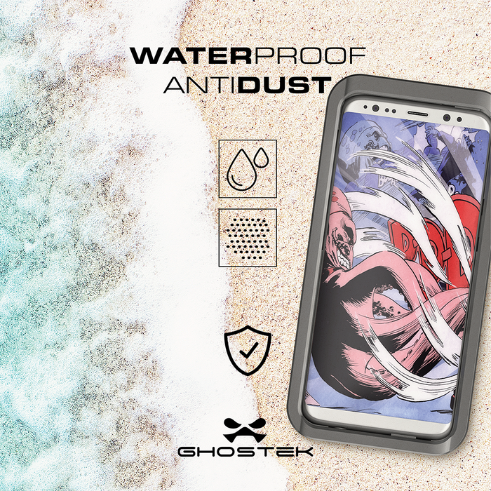 Galaxy S8 Plus Waterproof Case, Ghostek Atomic 3 Series| Underwater | Shockproof | Dirt-proof | Snow-proof | Aluminum Frame | Ultra Fit | (Silver) 