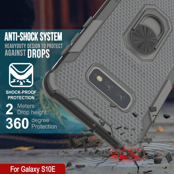 Punkcase Galaxy S10e Case [Magnetix 2.0 Series] Clear Protective TPU Cover W/Kickstand [Grey]