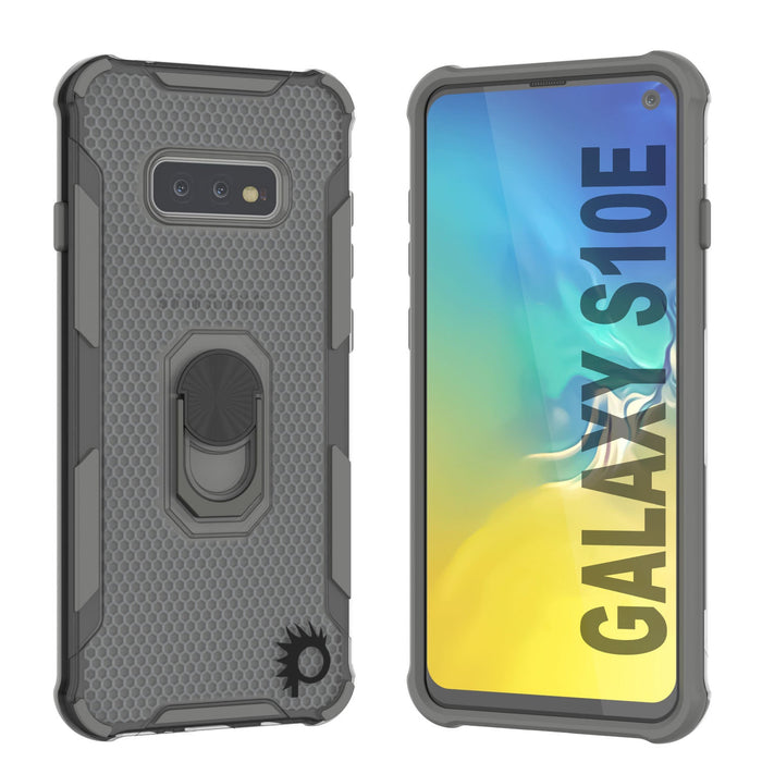 Punkcase Galaxy S10e Case [Magnetix 2.0 Series] Clear Protective TPU Cover W/Kickstand [Grey]