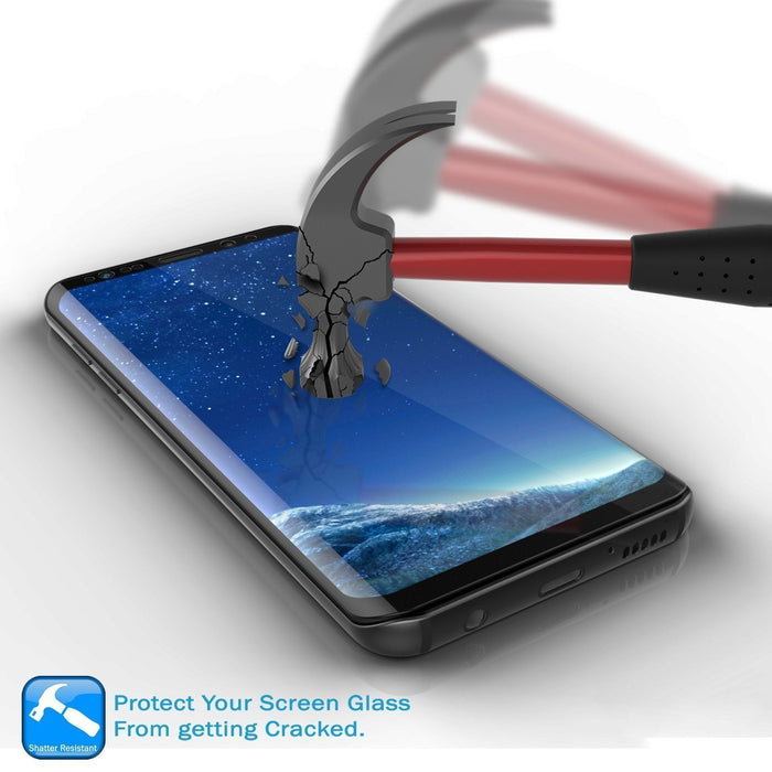 Galaxy S10  Black Punkcase Glass SHIELD Tempered Glass Screen Protector 0.33mm Thick 9H Glass (Color in image: Clear)
