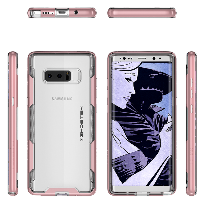 Galaxy Note 8 Case, Ghostek Cloak 3 Galaxy Note 8 Clear Transparent Bumper Case Note 8 2017 | PINK (Color in image: Gold)