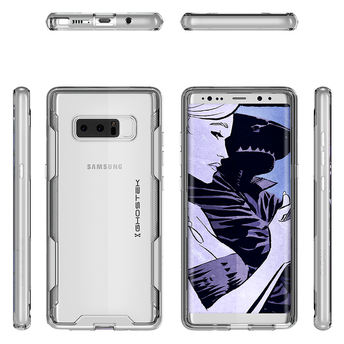 Galaxy Note 8 Case, Ghostek Cloak 3 Galaxy Note 8 Clear Transparent Bumper Case Note 8 2017 | SILVER (Color in image: Pink)