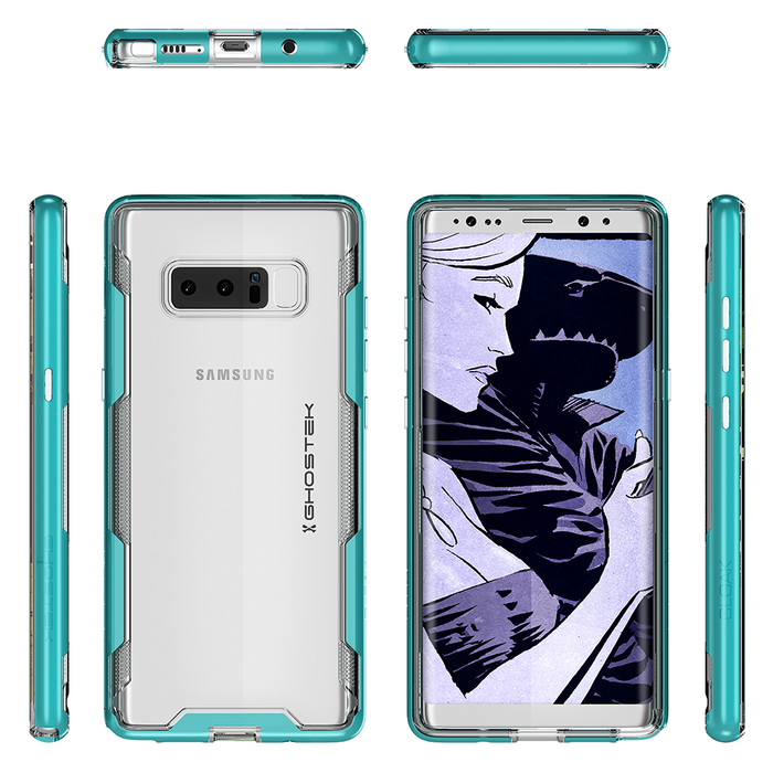 Galaxy Note 8 Case, Ghostek Cloak 3 Galaxy Note 8 Clear Transparent Bumper Case Note 8 2017 | TEAL (Color in image: Pink)