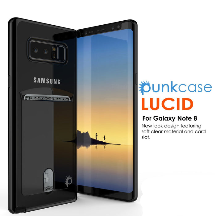 Galaxy Note 8 Case, PUNKCASE® LUCID Black Series | Card Slot | SHIELD Screen Protector | Ultra fit (Color in image: Gold)