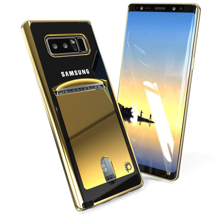 Galaxy Note 8 Case, PUNKCASE® LUCID Gold Series | Card Slot | SHIELD Screen Protector | Ultra fit (Color in image: Silver)