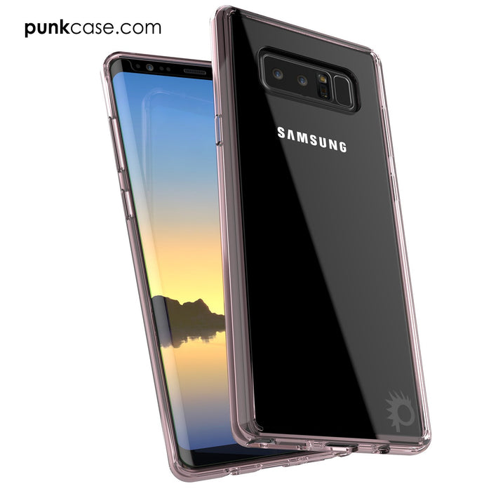Galaxy Note 8 Case, PUNKcase [LUCID 2.0 Series] [Slim Fit] Armor Cover w/Integrated Anti-Shock System & Screen Protector [Crystal Pink] (Color in image: Crystal Black)