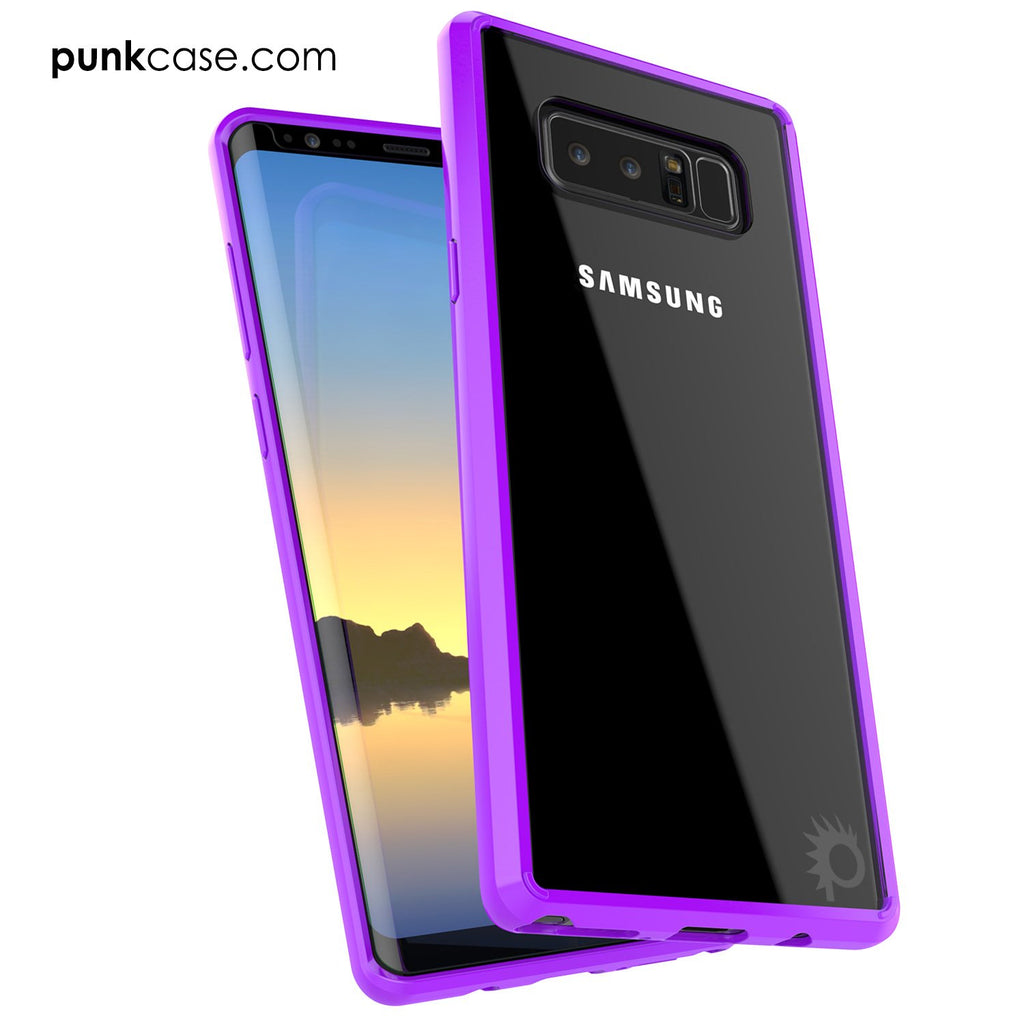Galaxy Note 8 Case, PUNKcase [LUCID 2.0 Series] [Slim Fit] Armor Cover w/Integrated Anti-Shock System & Screen Protector [Purple] (Color in image: White)