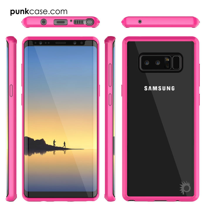 Galaxy Note 8 Case, PUNKcase [LUCID 2.0 Series] [Slim Fit] Armor Cover w/Integrated Anti-Shock System & Screen Protector [Pink] (Color in image: Purple)