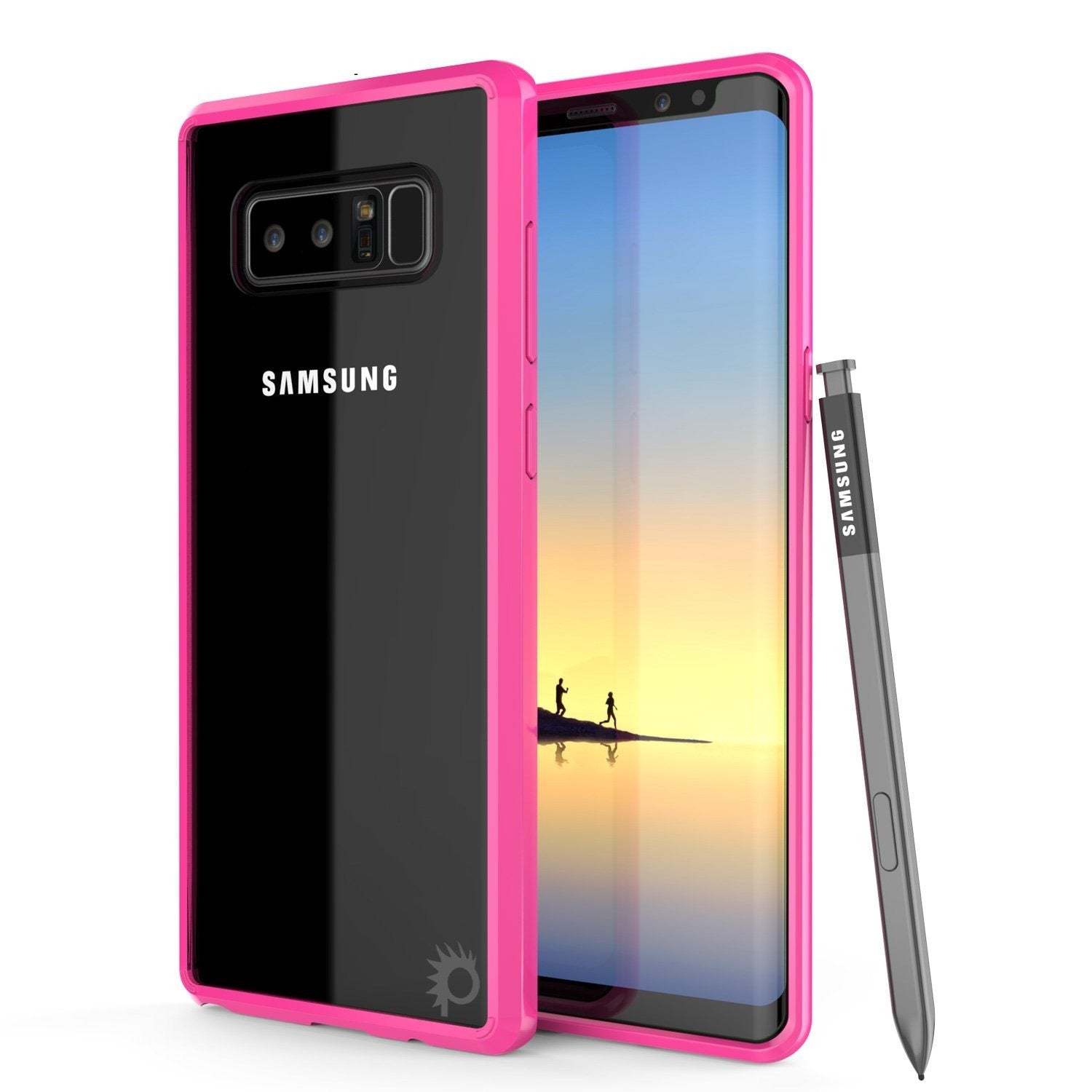 Galaxy Note 8 Case, PUNKcase [LUCID 2.0 Series] [Slim Fit] Armor Cover w/Integrated Anti-Shock System & Screen Protector [Pink] (Color in image: Pink)