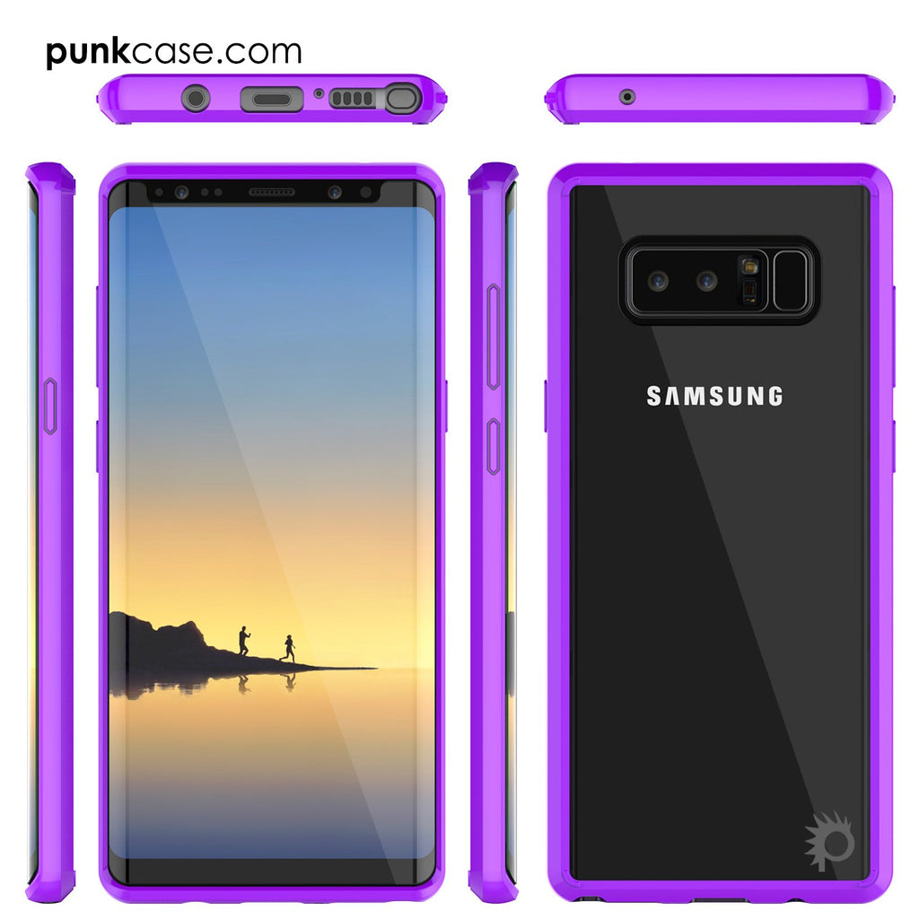Galaxy Note 8 Case, PUNKcase [LUCID 2.0 Series] [Slim Fit] Armor Cover w/Integrated Anti-Shock System & Screen Protector [Purple] (Color in image: Light Blue)