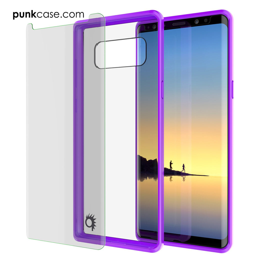 Galaxy Note 8 Case, PUNKcase [LUCID 2.0 Series] [Slim Fit] Armor Cover w/Integrated Anti-Shock System & Screen Protector [Purple] (Color in image: Black)