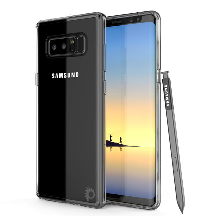 Galaxy Note 8 Case, PUNKcase [LUCID 2.0 Series] [Slim Fit] Armor Cover w/Integrated Anti-Shock System & Screen Protector [Crystal Black] (Color in image: Crystal Black)