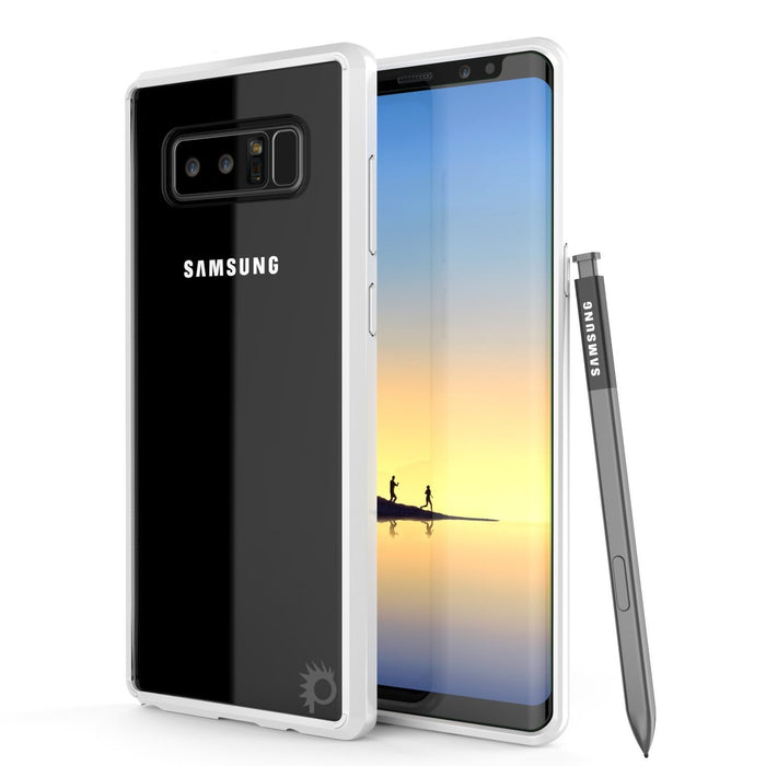 Galaxy Note 8 Case, PUNKcase [LUCID 2.0 Series] [Slim Fit] Armor Cover w/Integrated Anti-Shock System & Screen Protector [White] (Color in image: White)