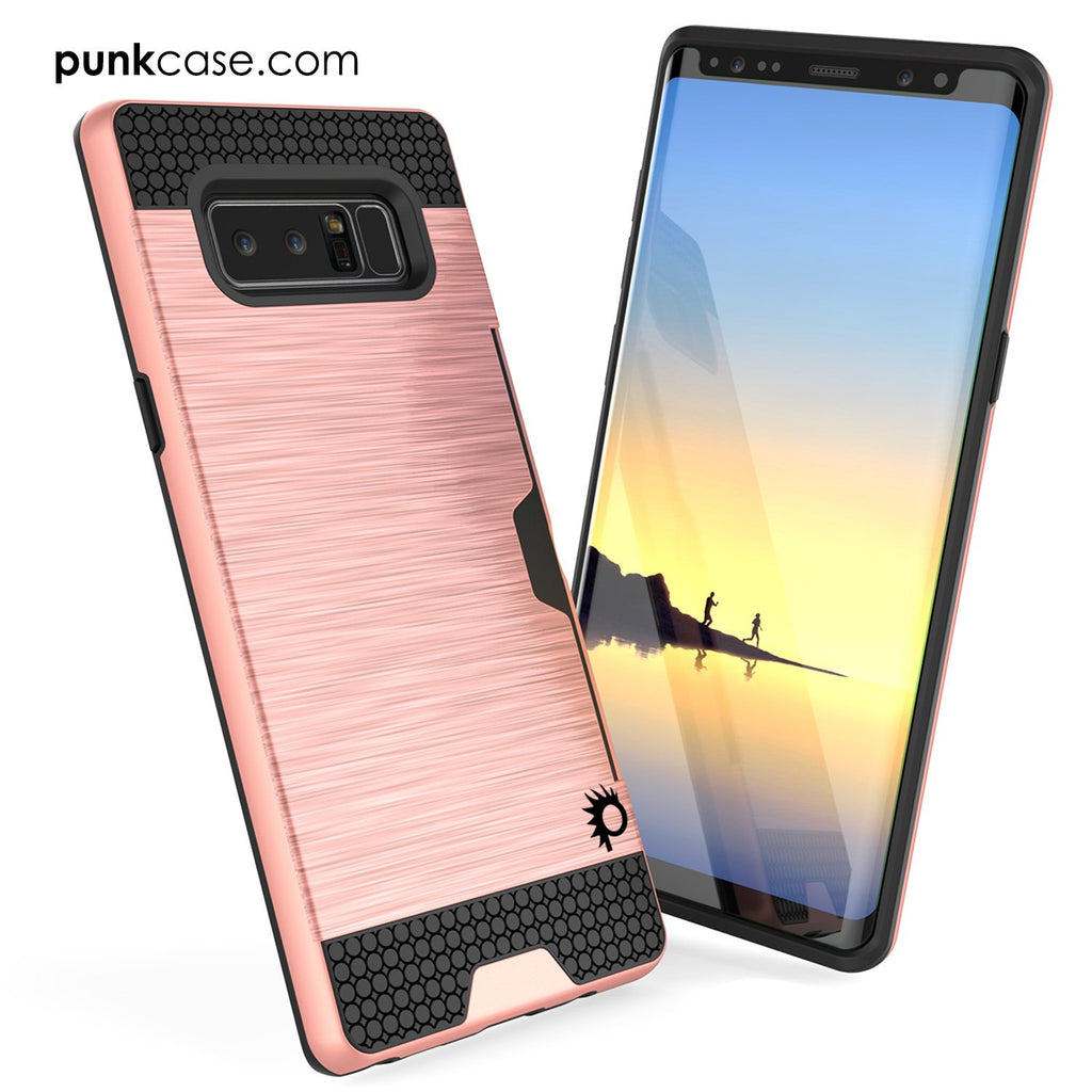 Galaxy Note 8 Case, PUNKcase [SLOT Series] Slim Fit  Samsung Note 8 [Rose] (Color in image: Navy)