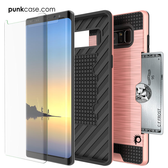 Galaxy Note 8 Case, PUNKcase [SLOT Series] Slim Fit  Samsung Note 8 [Rose] (Color in image: Black)