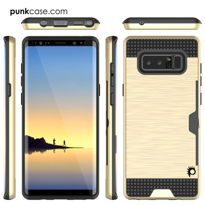 Galaxy Note 8 Case, PUNKcase [SLOT Series] Slim Fit  Samsung Note 8 [Gold] (Color in image: White)