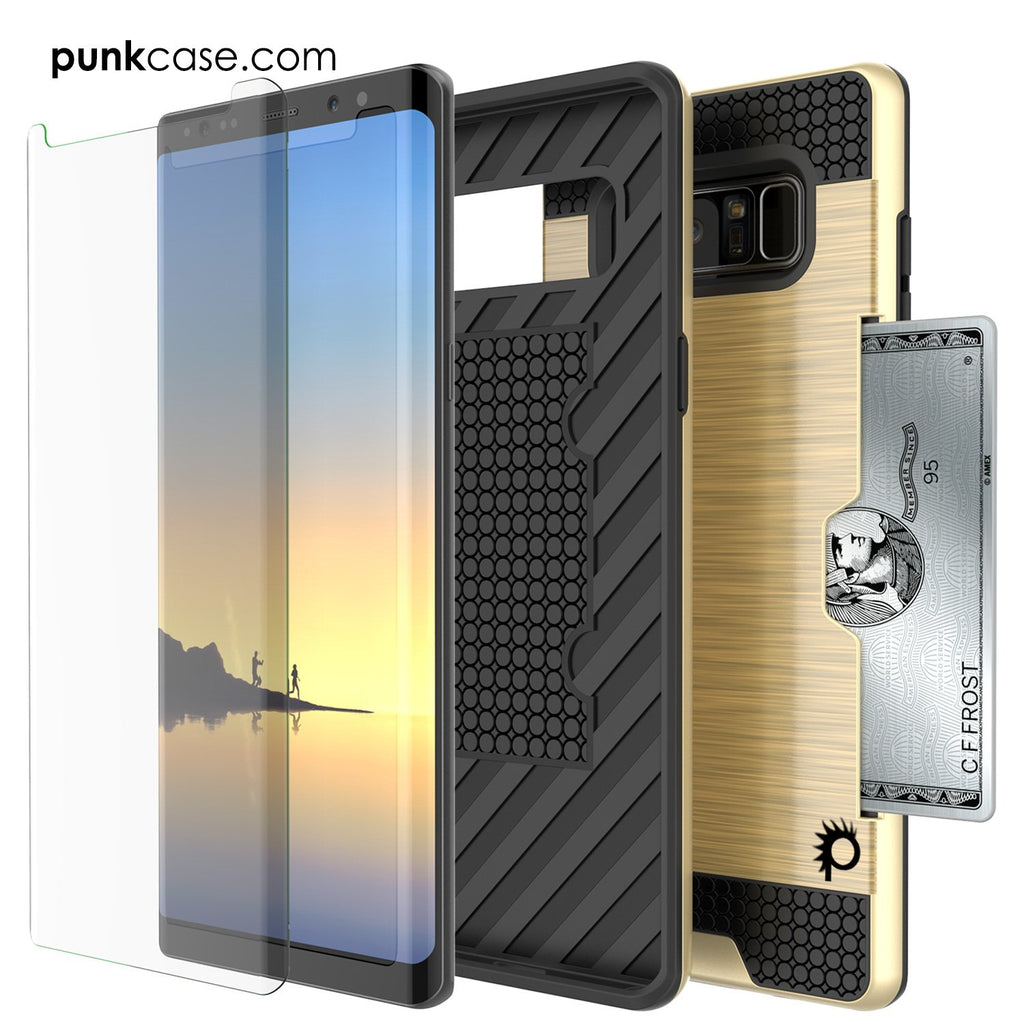 Galaxy Note 8 Case, PUNKcase [SLOT Series] Slim Fit  Samsung Note 8 [Gold] (Color in image: Silver)