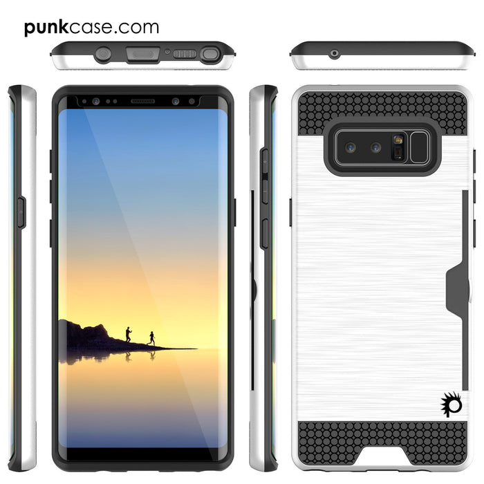 Galaxy Note 8 Case, PUNKcase [SLOT Series] Slim Fit  Samsung Note 8 [White] (Color in image: Black)