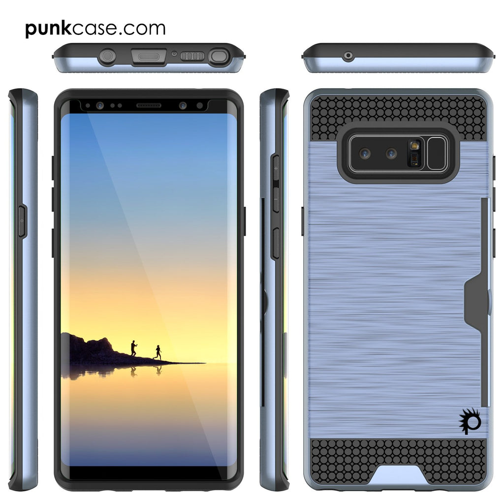 Galaxy Note 8 Case, PUNKcase [SLOT Series] Slim Fit  Samsung Note 8 [Navy] (Color in image: Silver)