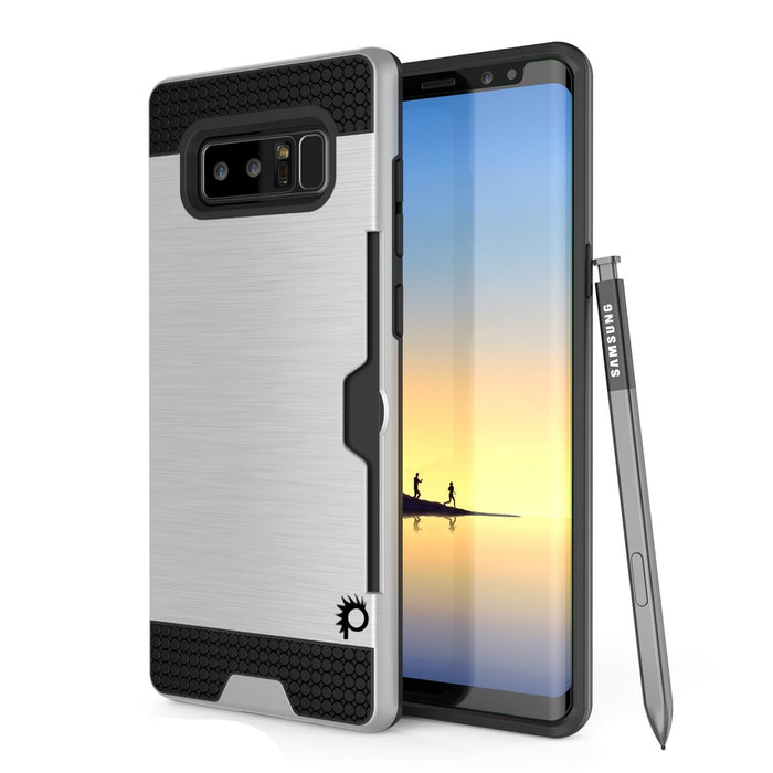 Galaxy Note 8 Case, PUNKcase [SLOT Series] Slim Fit  Samsung Note 8 [Silver] (Color in image: Silver)