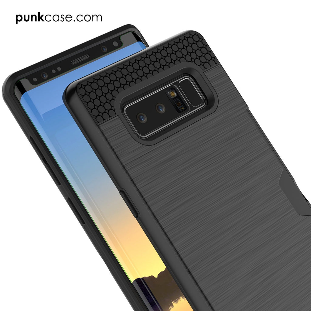 Galaxy Note 8 Case, PUNKcase [SLOT Series] Slim Fit  Samsung Note 8 [Black] (Color in image: Grey)