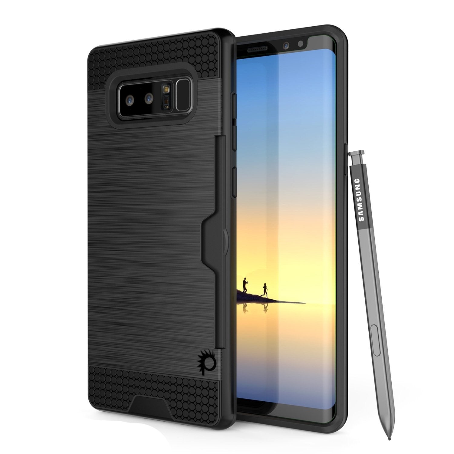 Galaxy Note 8 Case, PUNKcase [SLOT Series] Slim Fit  Samsung Note 8 [Black] (Color in image: Black)