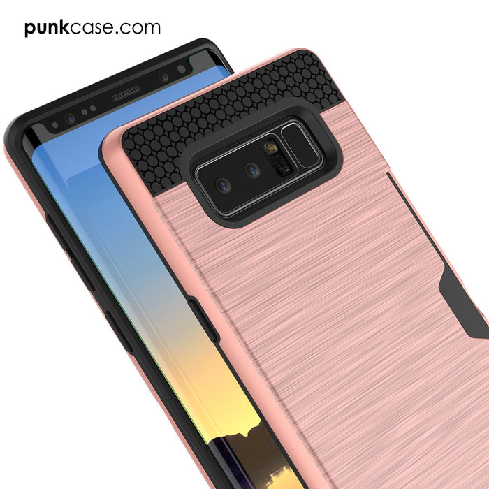 Galaxy Note 8 Case, PUNKcase [SLOT Series] Slim Fit  Samsung Note 8 [Rose] (Color in image: Silver)