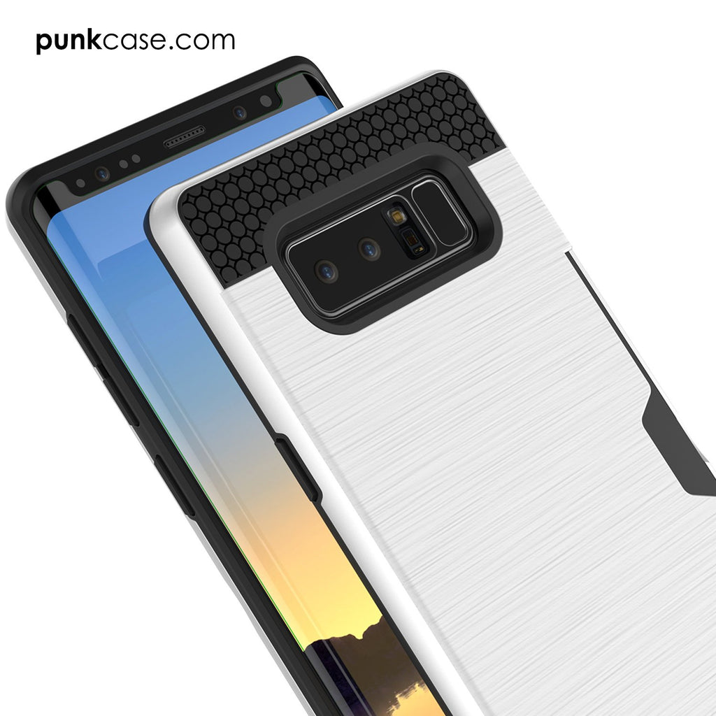 Galaxy Note 8 Case, PUNKcase [SLOT Series] Slim Fit  Samsung Note 8 [White] (Color in image: Grey)