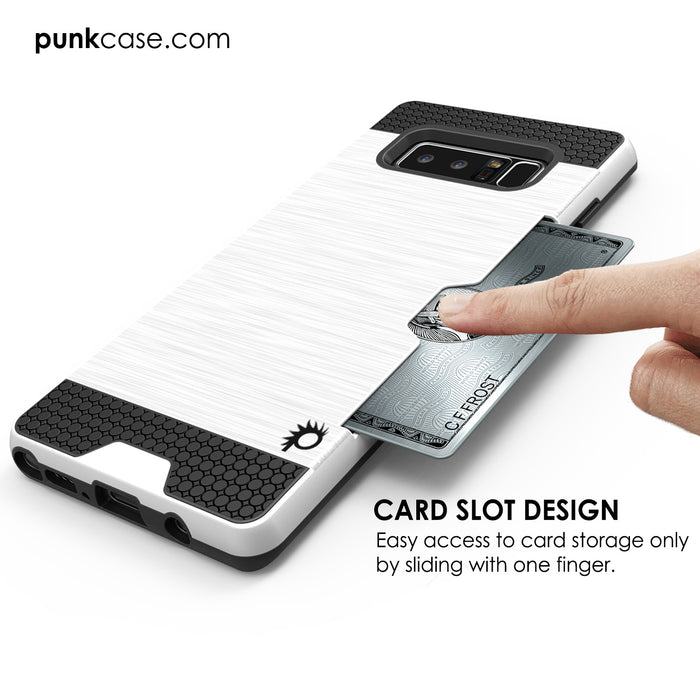 Galaxy Note 8 Case, PUNKcase [SLOT Series] Slim Fit  Samsung Note 8 [White] (Color in image: Silver)
