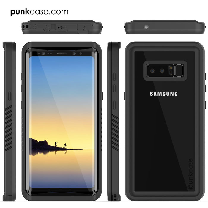 Galaxy Note 8 Case, Punkcase [Extreme Series] [Slim Fit] [IP68 Certified] [Shockproof] Armor Cover W/ Built In Screen Protector [Black] (Color in image: White)