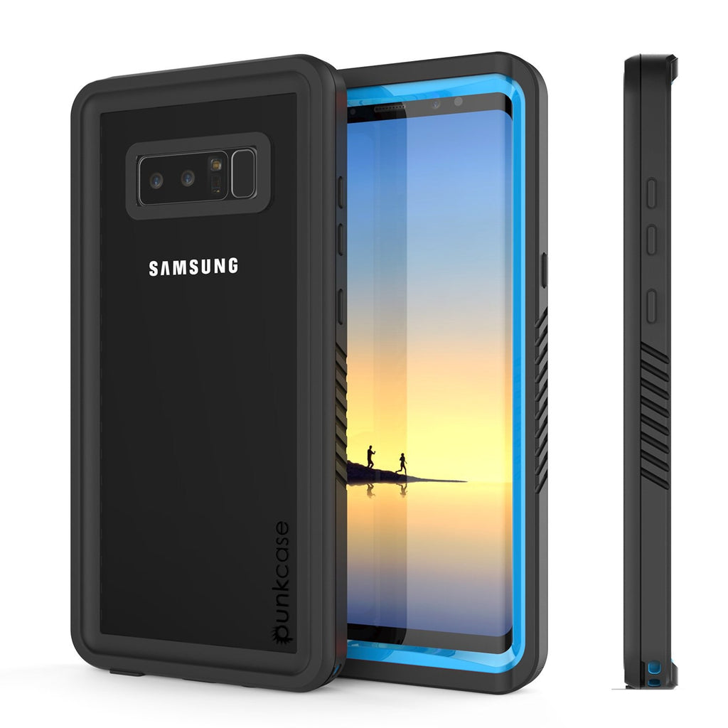 Galaxy Note 8 Case, Punkcase [Extreme Series] [Slim Fit] [IP68 Certified] [Shockproof] Armor Cover W/ Built In Screen Protector [Light Blue] (Color in image: Light Blue)