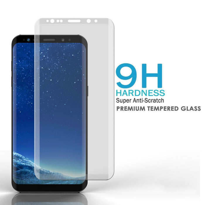 Galaxy S10e Clear Punkcase Glass SHIELD Tempered Glass Screen Protector 0.33mm Thick 9H Glass (Color in image: Black)
